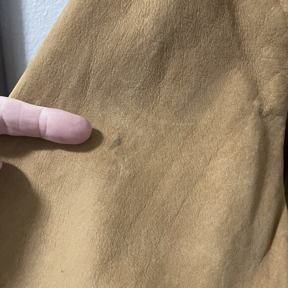 Tan Suede Leather Barn Coat Utility Jacket Mens XL Sport Chore Hunting - Picture 8 of 16